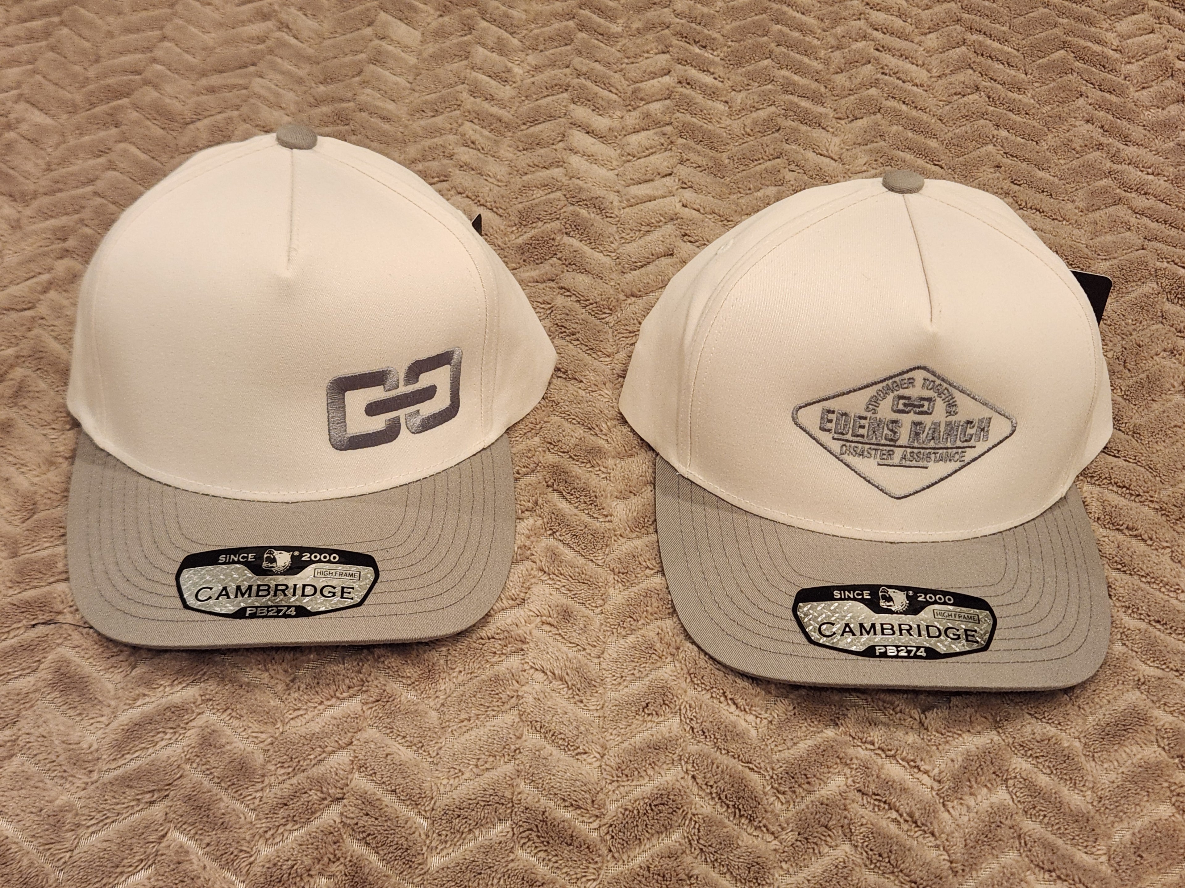Cambridge PB274 Gray Bill  - Silver Chainlink or Full Logo, or Chainlink Patch