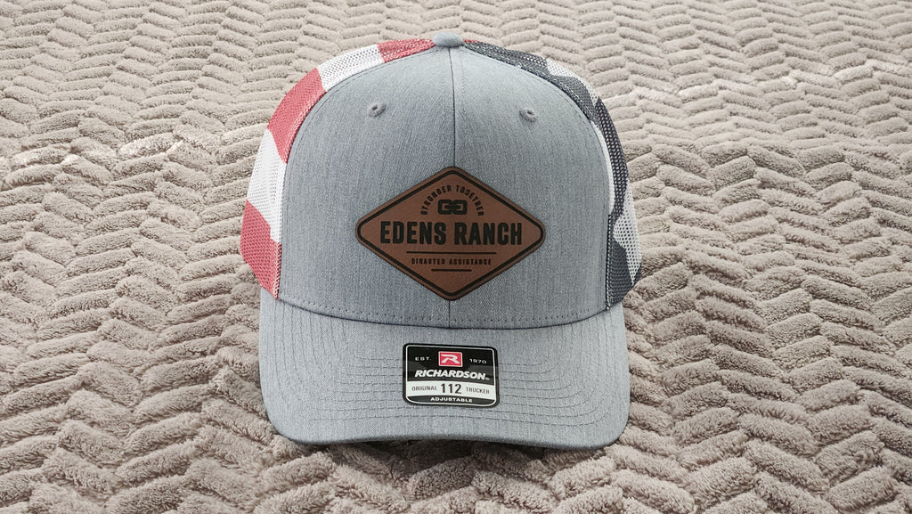 Patriotic Cap with Leather Patch