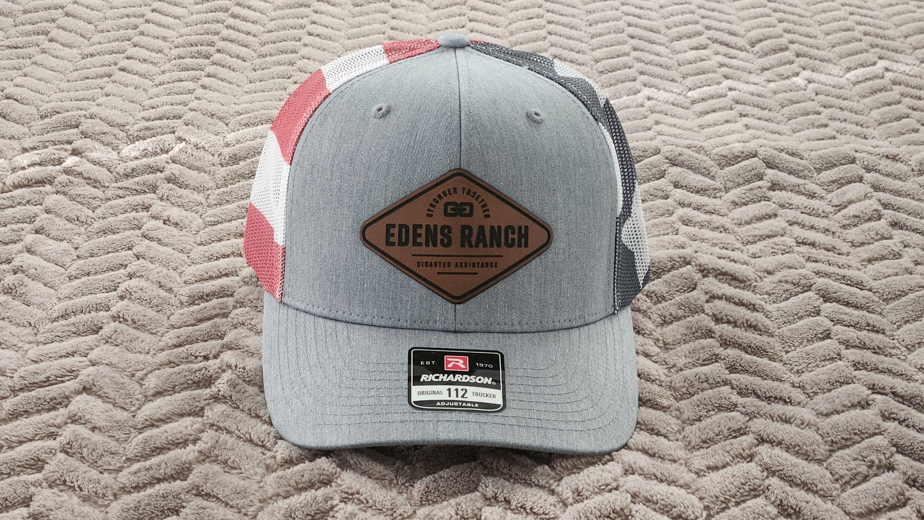 Patriotic Cap with Leather Patch