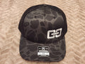 Richardson 112 Trucker Black Camo - White Chainlink or Full Logo, or Leather Patch