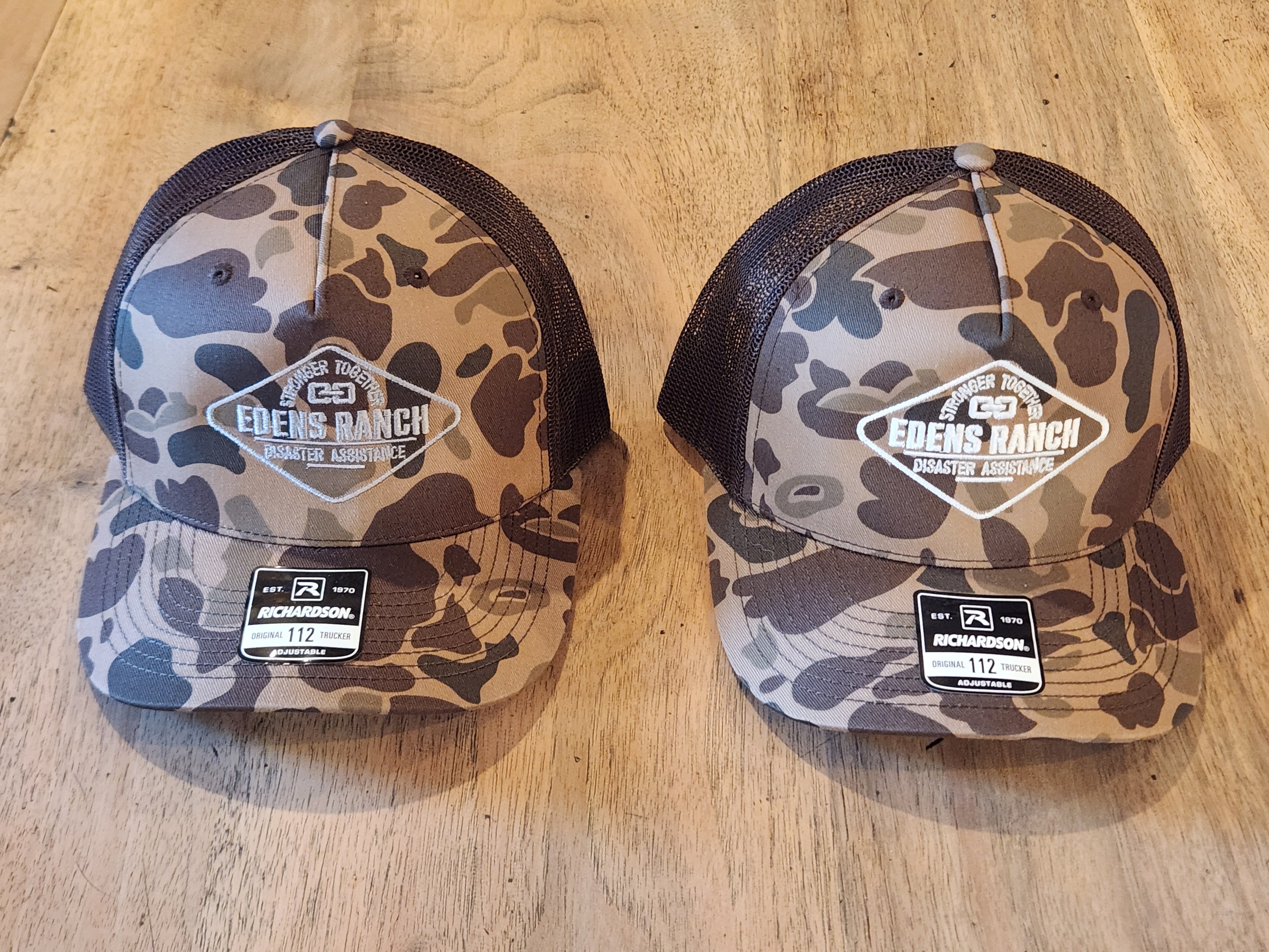 Richardson 112 Trucker Dark Camo - Chainlink, Full Logo or Leather Patch