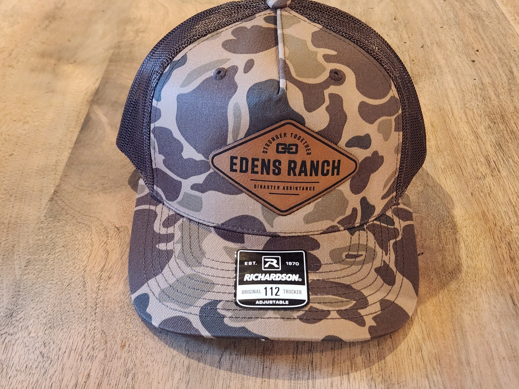 Richardson 112 Trucker Dark Camo - Chainlink, Full Logo or Leather Patch